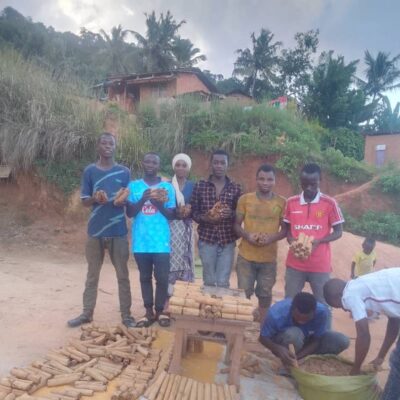 Group of Youth Processing Cinnamon