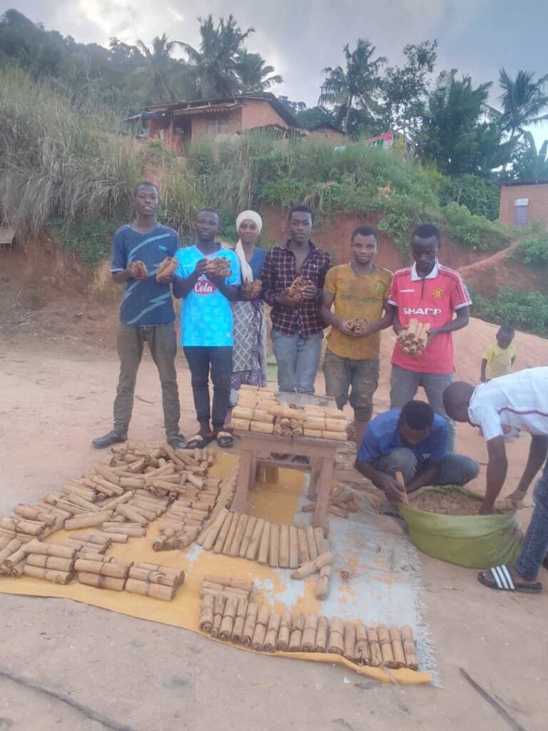 Group of Youth Processing Cinnamon